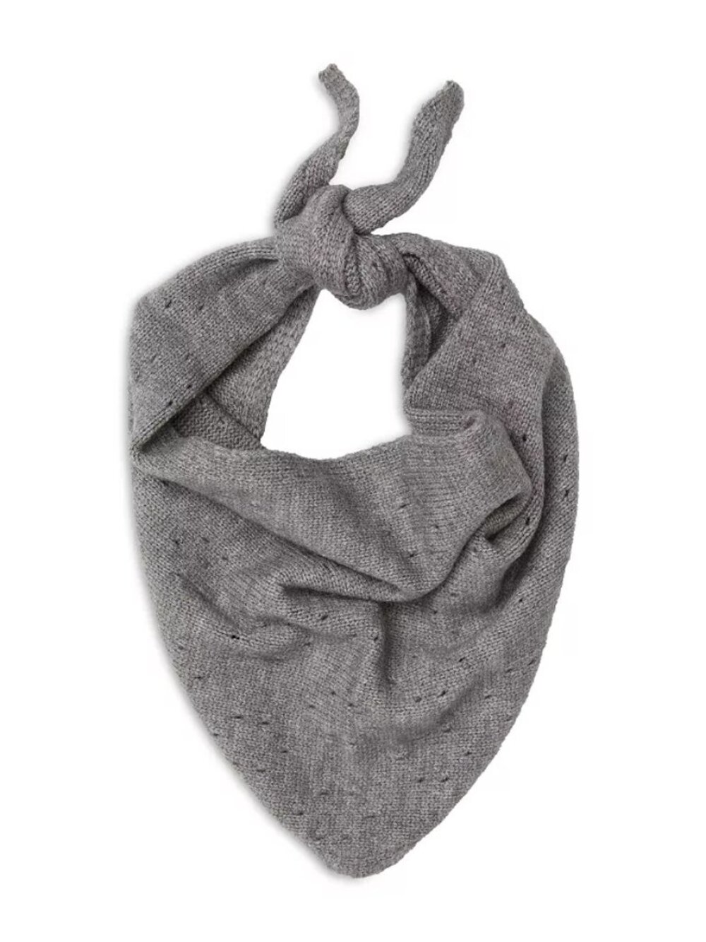 ☀️ Free People Essential Triangle Scarf Grey Eyelet Knit Bandana One Size NWT